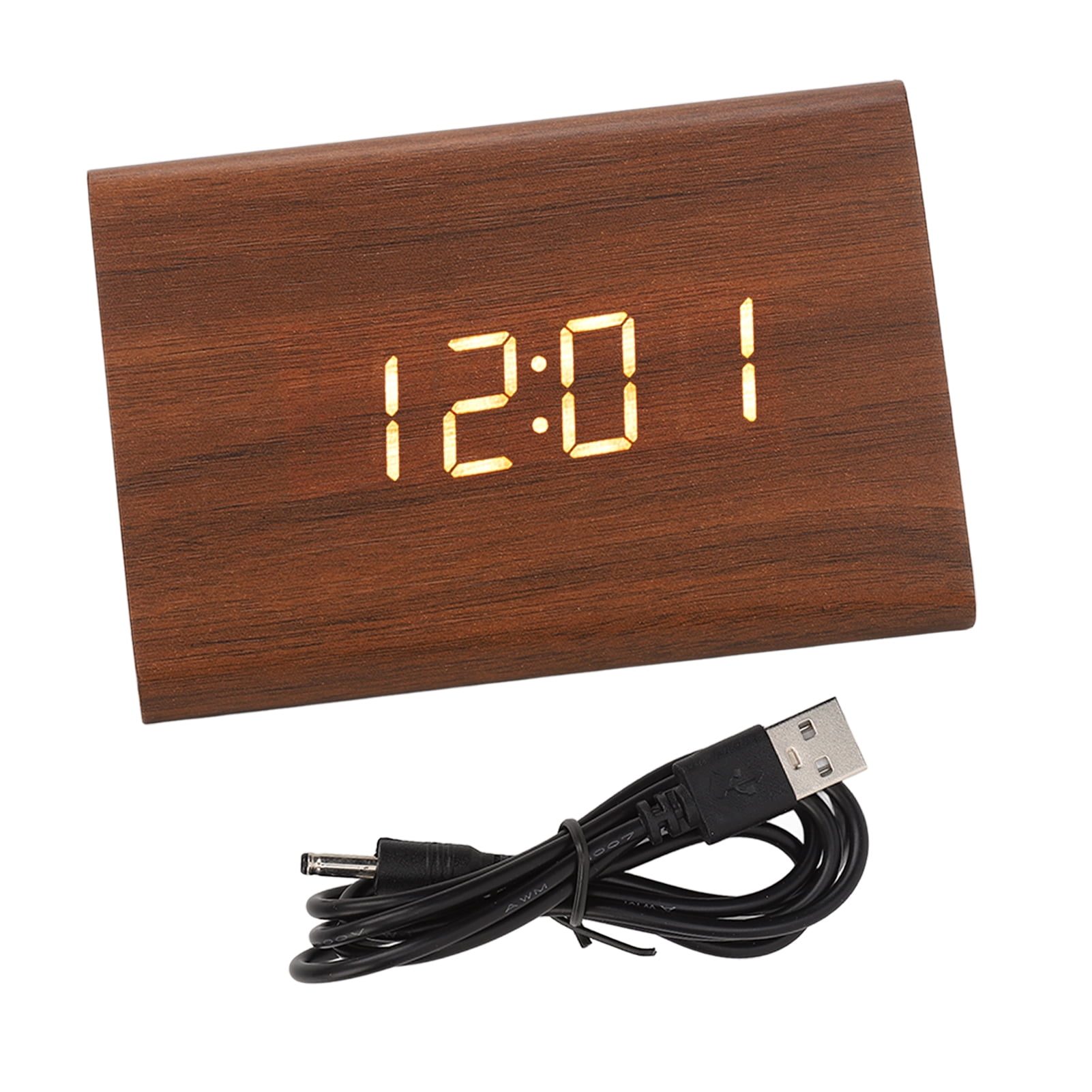 NFTIGB Wood Digital Alarm Clock Triangle Modern Simple Design Portable Wooden LED Clock for Home photo NFTIGB Wood Digital Alarm Clock Triangle Modern Simple Design Portable Wooden LED Clock for Home