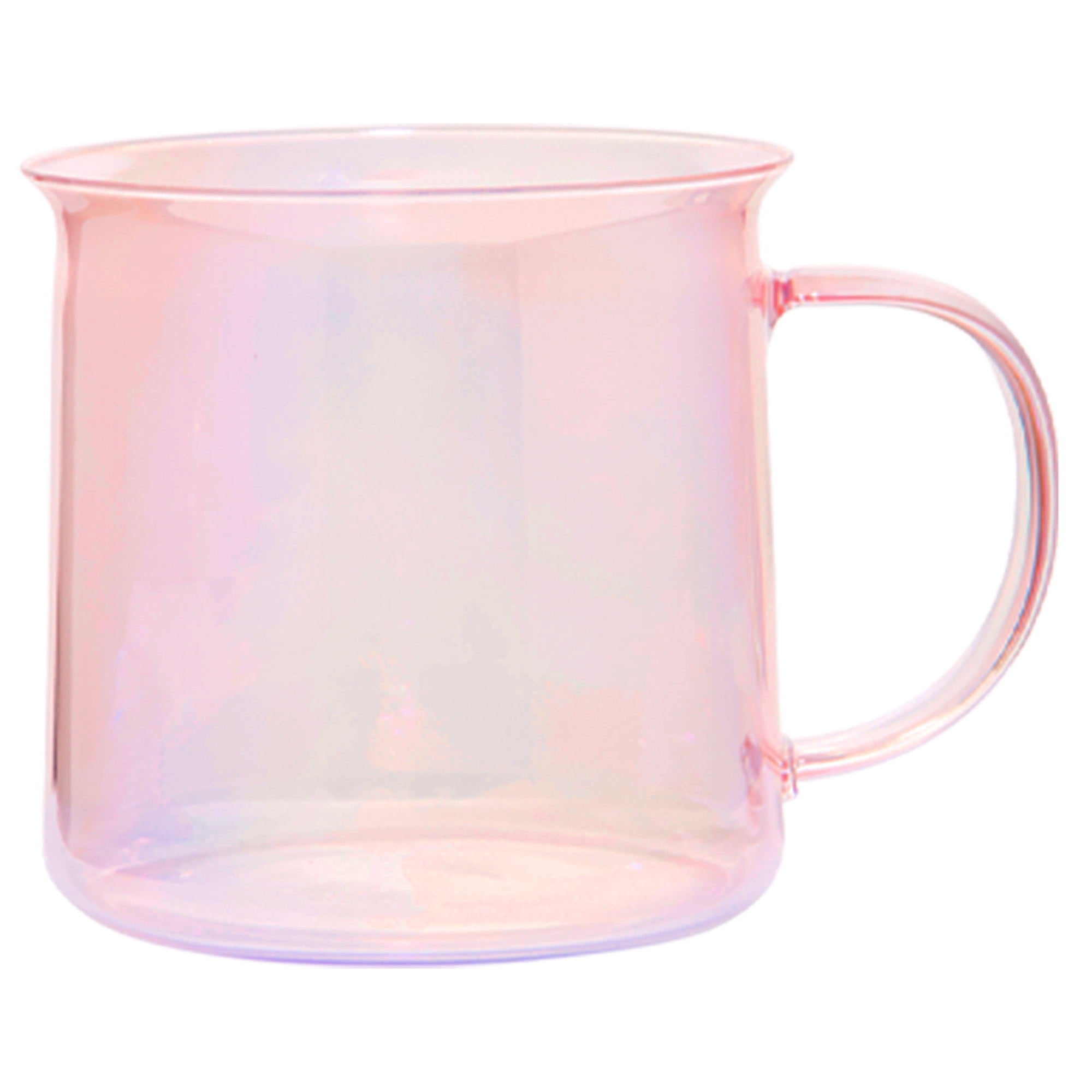 Mainstays Pink Camp Glass 18 fl oz Mug, Heat-Resistant Borosilicate Glass