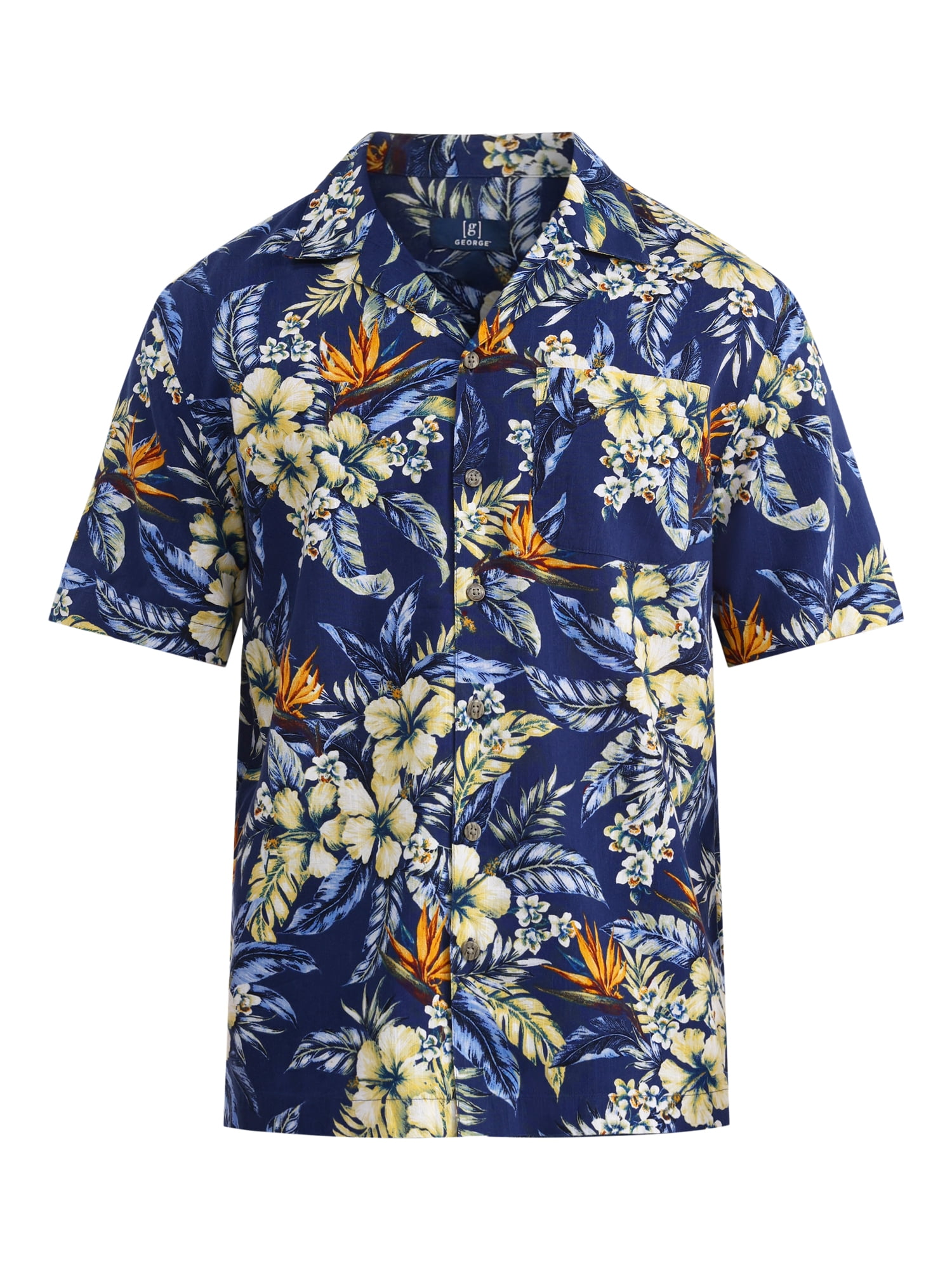 George Men's and Big Men’s Camp Shirt, Sizes S-3XL