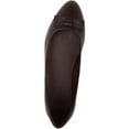 thumbnail image 6 of Womens Genuine Leather Slip On Formal Smart Work School Suit Ballerina Style Dolly Shoes - Dark Brown - US 6, 6 of 7