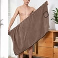 thumbnail image 4 of successthop Wrap Bath Towel for Men Soft Knee Homewear Snap After Bath Wear Pocketed Comfortable Winter Loungewear, 4 of 6