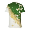 thumbnail image 3 of Birdeem Mode Femme Imprimé Papillon Manches Courtes Col Rond Haut Blouses, 3 of 6