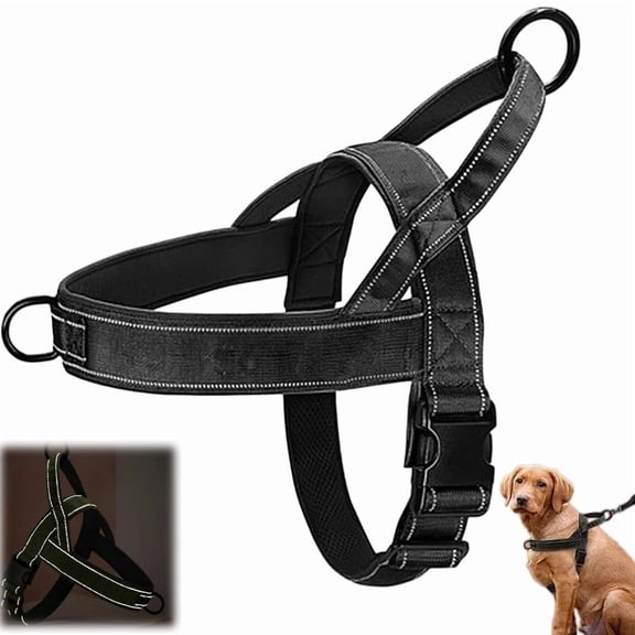 No Pull Dog Harness with Handle, Front Clip Walking Training Vest, Reflective Tactical Pet Harness for Large Medium Small Dogs