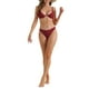 thumbnail image 2 of Conjuntos de bikini con aros para mujer INSPIRE CHIC de 2 piezas, tirantes ajustables, parte inferior triangular, trajes de baño, tamaño X-Small, color rojo vino, 2 of 5