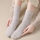 thumbnail image 4 of 1 par de calcetines de invierno para mujer, muy elásticos y acogedores, gruesos, de forro polar de doble cara, cálidos y suaves., 4 of 8