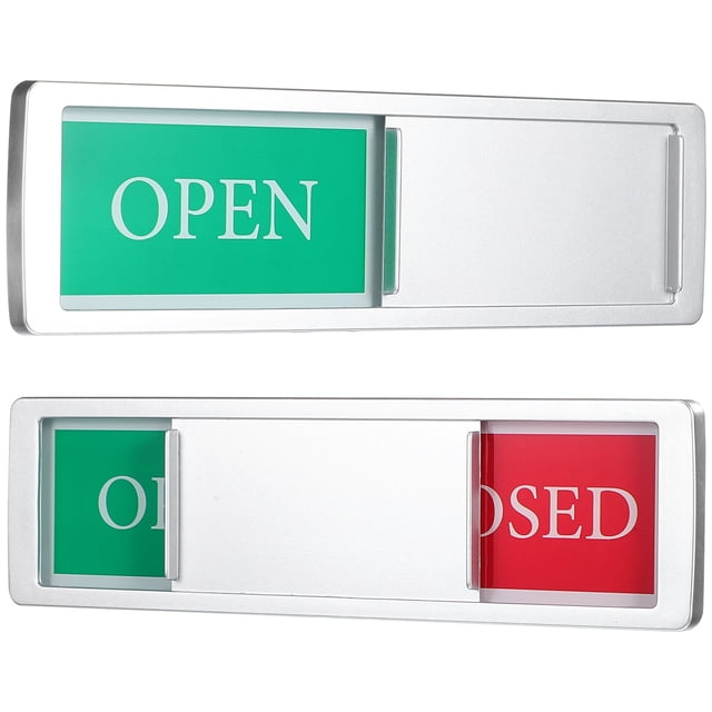 PinesC 2 Pcs Open Close Signs Sliding Open Closed Sign Dishwasher Sign Privacy Signboard Washing Machine Sign