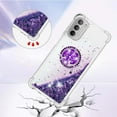 thumbnail image 5 of Glitter Case for Moto G 5G 2022, Bling Sparkle Floating Liquid Soft TPU Cushion Fashion Girly Women Girls Clear with Ring Holder Phone Cover for Motorola Moto G 5G 2022（Not 2021）  Purple, 5 of 12