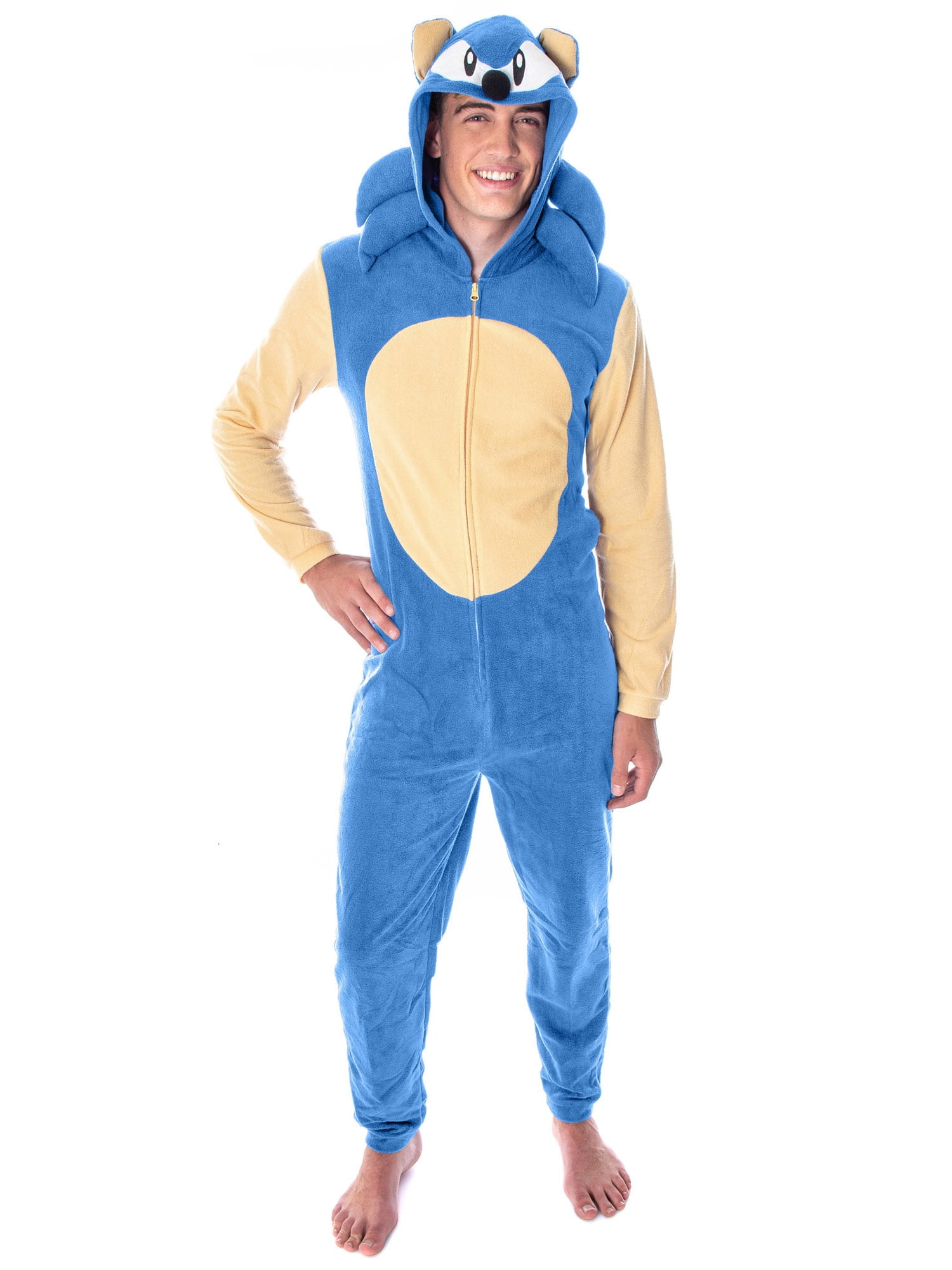 Sonic The Hedgehog Men's Video Game Character Costume One-Piece Union Suit Pajama Onesie