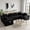 Black, variant on Crybaest 33.5" Corduroy Modular Sofa Ottoman, No Assembly Square Footstool Boneless Sofa Seat for Living Room, Apartment, Black