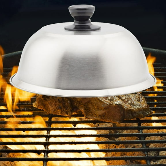 Basting Steaming Cover, Round Pot Lids Cover, Griddle with Handle, Grill Accessory, grill domes Cover, Burger Cover for Sandwiches, Steaks Burgers 22cm
