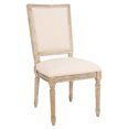 thumbnail image 4 of SAFAVIEH Buchanan 19''H French Linen Rect Side Chair Beige / Rustic Oak, 4 of 7