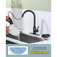 thumbnail image 3 of Wowow Kitchen Faucet with Glass Rinser: WOWOW Stainless Steel Kitchen Sink Faucet and Cup Rinser Combo for Kitchen Sink 2 or 4 Hole, Matte Black, 3 of 8