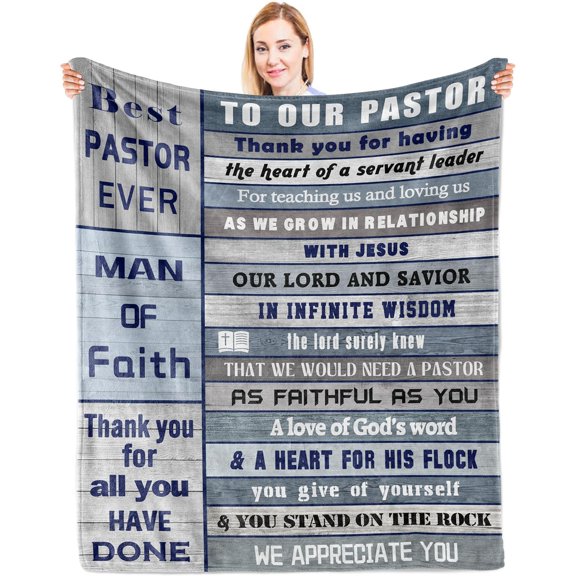 Pastor Appreciation Gifts, Pastor Gifts for Men, Thank You Gift for Pastor, Pastor Gifts, Unique Pastor Gifts, Gifts for Pastor, Christian Pastor Gift, Pastor Birthday Gifts Throw Blanket 60"X 50"