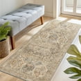 thumbnail image 1 of Area Rug x for Living Room Bedroom Dining Room Washable Rugs Vintage Distressed Print Carpet UltraThin Chenille Low Pile Lightweight Rug with Non Slip Backing Sepia, 1 of 8