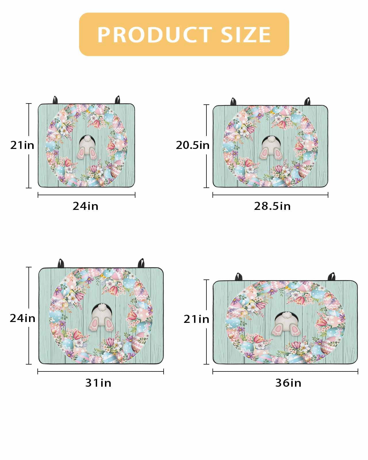 Large Induction Cooktop Protector Mat Easter Stove Top Covers for Electric Stove, Bunny Spring Floral Eggs Sage Green Wooden Decorative Stove Burner Cover Mats, Glass Top Stove Cover