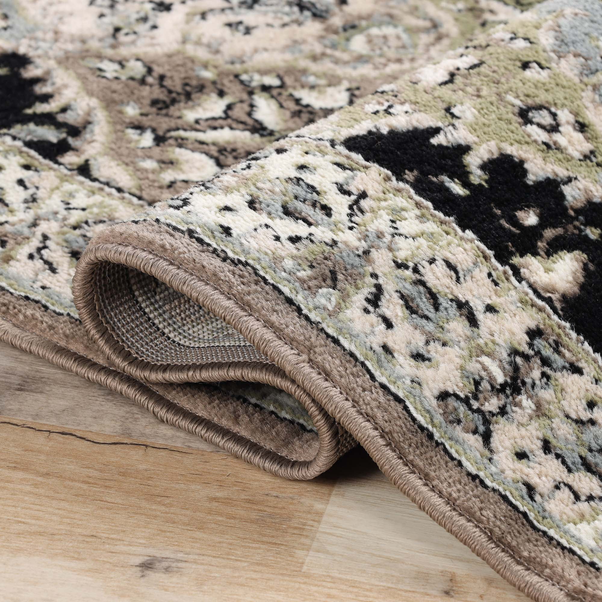 Superior Paloma Modern Damask Indoor Area Rug, 5' x 8', Chocolate