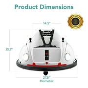 Best Choice Products 6V Kids Ride On Bumper Car Toy w/ Remote Control, Harness, Lights, 360 Degree Spin - White