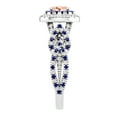 thumbnail image 4 of Dazzlingrock Collection 6X4mm Oval Morganite with Round Blue Sapphire & White Diamond Interweaving Double Halo Wedding Ring for Women in 10K White Gold, Size 6.5, 4 of 6