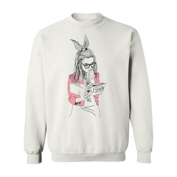 Girl Reading Book. Sweatshirt Women -Image by Shutterstock, Female Medium