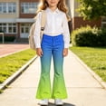 thumbnail image 2 of Trikvn Kids Flared Denim Pants Girls Stretch Bell Bottoms Casual Gradient Color Jeans Fashion Vintage Streetwear Trousers, 2 of 8