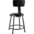 thumbnail image 4 of 18" Heavy Duty Vinyl Padded Steel Stool with Backrest - Black, 4 of 7