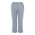 thumbnail image 6 of Outfmvch capri pants for women linen pants women baggy pants women leggings with pockets for women womens capri pants Tightness Pocket Trousers Cotton Pants Clothes Solid Casual Pants Light Blue 2XL, 6 of 8