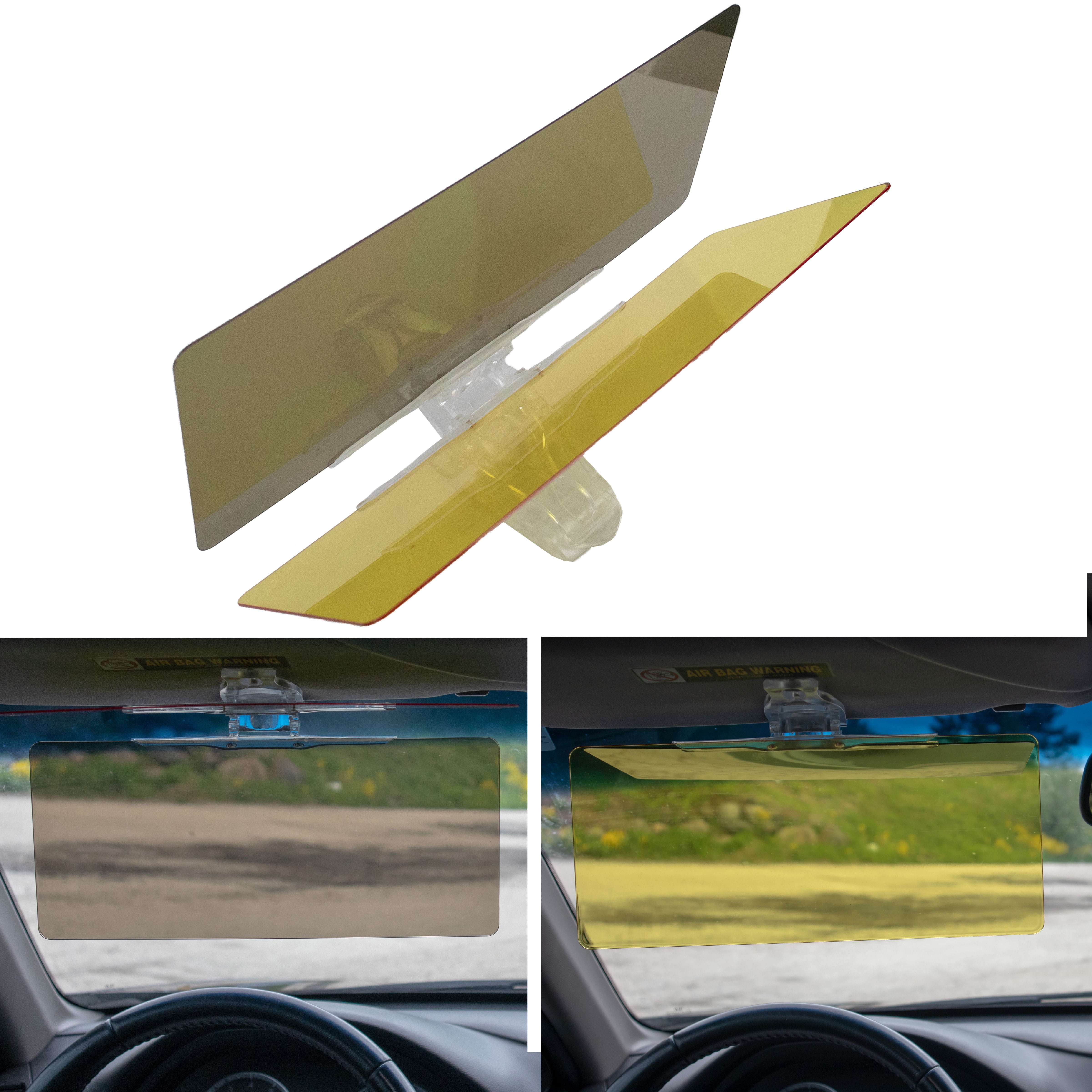 Car Transparent Anti-Glare Sun Visor HD Extender Clip 2 in 1 Day/Night Vision Driving Vehicle sun visor windshield