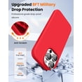 thumbnail image 4 of KOMI Designed for iPhone 16 Pro Max Case,Shockproof Liquid Silicone Protective Phone Case with Soft Anti-Scratch Microfiber Lining Ultra Slim Drop Protection Phone Cover 6.9 inch Red, 4 of 5