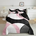 thumbnail image 2 of Erosebridal Geometric Circle Bedding King Comforter Set,Modern Abstract Art Down Comforter,Pink Gray Bedding Sets King with Comforter,Super Cozy Bedroom Decoration Reversible,3 Pieces, 2 of 7