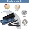 thumbnail image 4 of Reusable Utensils Set with Case - 2-Person Adult Portable Dark-Colored Cutlery Kit, Dishwasher Safe - Ideal for Camping, Travel & Kitchen Use, 4 of 6
