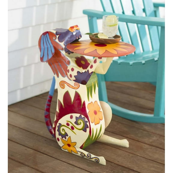Plow & Hearth Outdoor Modern Metal End Table, Multicolor