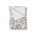 thumbnail image 2 of Shabby Flora Soft Flannel Fleece Throw Blanket, Peonies Peas Roses Bouquet Butterflies Pastel Tones Bridal Theme, Cozy Plush for Indoor and Outdoor Use, 60" x 80", Pale Pink Green, by Ambesonne, 2 of 6