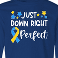 thumbnail image 4 of Inktastic Just Down Right Perfect Down Syndrome Awareness Ribbon Long Sleeve Youth T-Shirt, 4 of 5