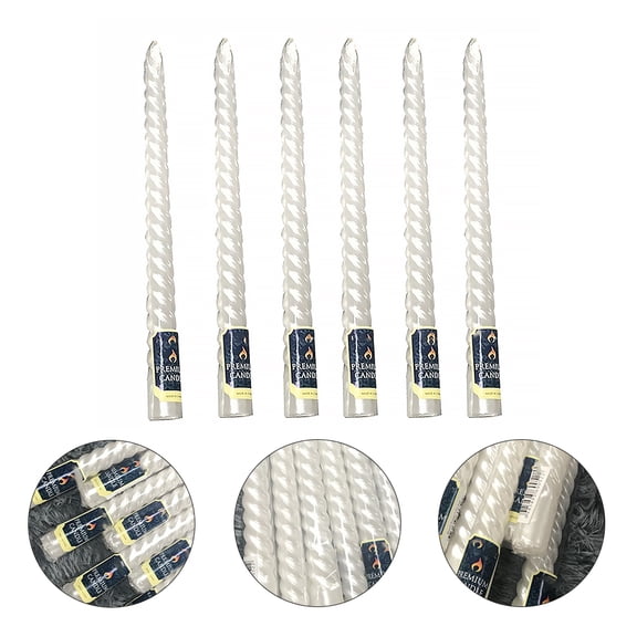 HOOWIFFY 6-Pack Portable White Unscented Wax Candles with Individual Packaging for Home, Events, and Emergency Use