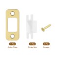 thumbnail image 3 of Uxcell 1 Set 57mm x 25.5mm Stainless Steel Deadbolt Strike Plate, Fillet Angle, Gold, 3 of 7