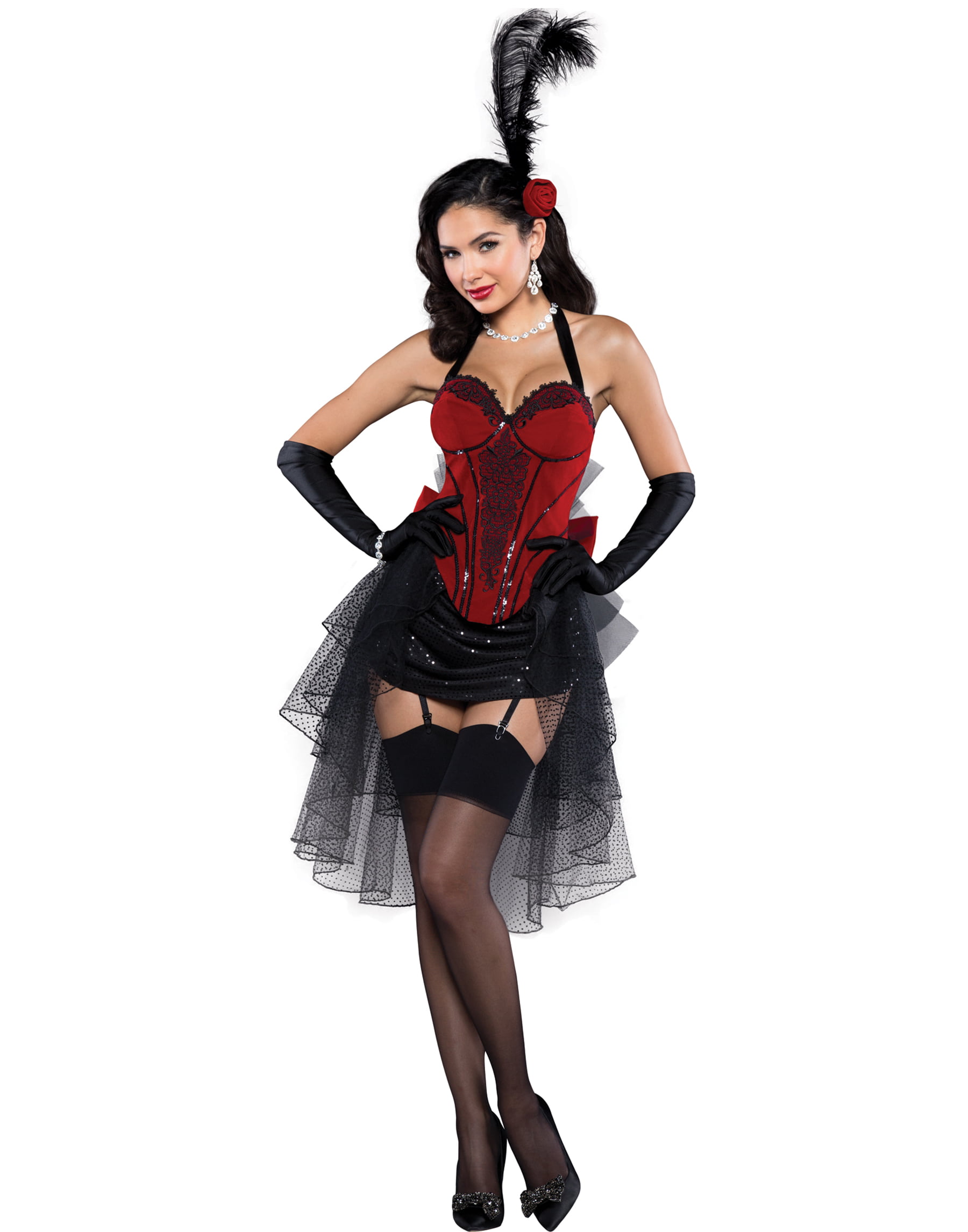 red burlesque costume