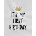 thumbnail image 2 of Baby Boy Girl 1st Birthday Gift One Year Old Birthday Crown Infant Kids T-Shirt 18M Gray, 2 of 5