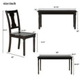 thumbnail image 3 of Clearance! TREXM Classic Dining Set Wooden Table and 4 Chairs with Bench for Kitchen Dining Room, Espresso (Set of 6), 3 of 9
