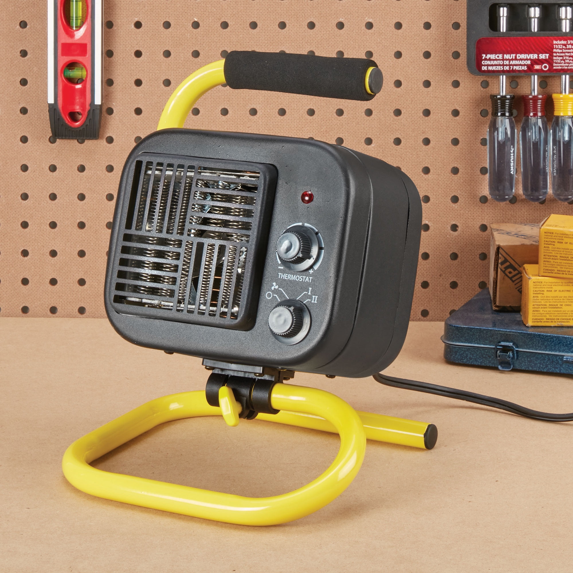 EZ Heat 1500W 1200 Sq. ft Utility Electric Heater Personal Heater, with  Adjustable Thermostat , Energy Saving - Walmart.com