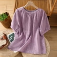 thumbnail image 2 of Zekutng Womens Tops Solid Casual Round Neck Short Sleeves Shirts,Sizes M-2XL, 2 of 9
