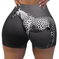 thumbnail image 2 of Junzan Monochrome Leopard Horse Pattern Women Workout Impact Shorts,Scrunch Short Gym Yoga Running Sport Scrunch Butt Lifting Shorts-XX-Large, 2 of 8