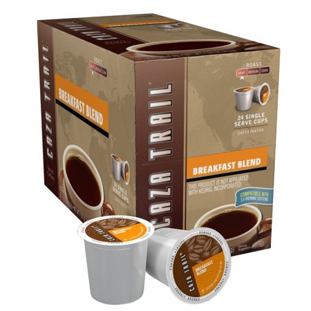 (Price/Case)Caza Trail Coffee Breakfast Blend Single Service Brewing Cup  24 Each  4 per case