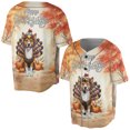 thumbnail image 3 of Happy Thanksgiving Basenji Turkey Costume Pumpkins Autumn Leaves All Over Print 3D Baseball Shirt African Barkless Dog Lover Softball Sport - 13014, 3 of 6