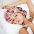 thumbnail image 5 of Pink Brown White Donut Print Silk Bonnet for Sleeping Women Men, Adjustable Elastic Satin Bonnet Bonnet for Sleeping, Soft Cute Similar Silk Curly Hair Bonnet for Sleeping, 5 of 7