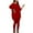 Red, variant on KIHOUT Ladies Loose Solid Color Casual Sports Long Sleeve Pants Two Piece Suit Women