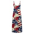 thumbnail image 4 of Cmfcve Patriotic Dress for Women Sleeveless Deep-V Neck Summer Maxi Dress Flowy A-Line Beach Vacation Outfit, 4 of 5