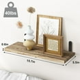 thumbnail image 3 of 16" Wall Shelf Rustic Decor Set of 6 Wall-Mounted Wood Floating Shelves, Natural Burnt, 3 of 3