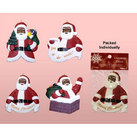 Holiday Ornament Santa Claus Polyresin Christmas Chimney List Tree 19115