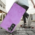 thumbnail image 2 of Allytech Wallet Case for Samsung Galaxy S22 Plus 5G (6.6 inch) 2022 Model, Detachable Bumper PU Leather Shockproof Slim Stand Card Slots Case with Hand Strap for Samsung S22+/S22 Plus, Purple, 2 of 7
