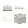 Cube Storage Bins, 11 inch Storage Cubes Set of 4, Light Grey and White